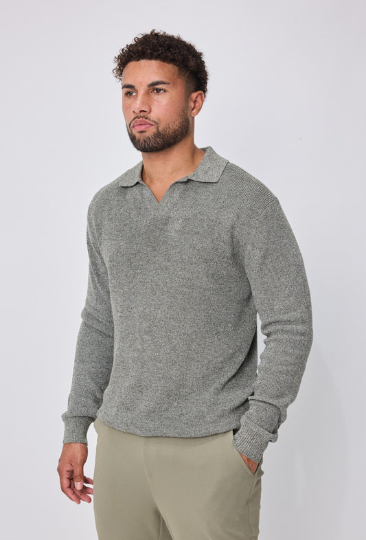 LAVK Olive Knit Polo