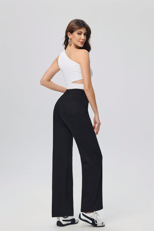 LAVK Super Stretch Wide Leg Jeans – Deep Black | Inseam 80 cm