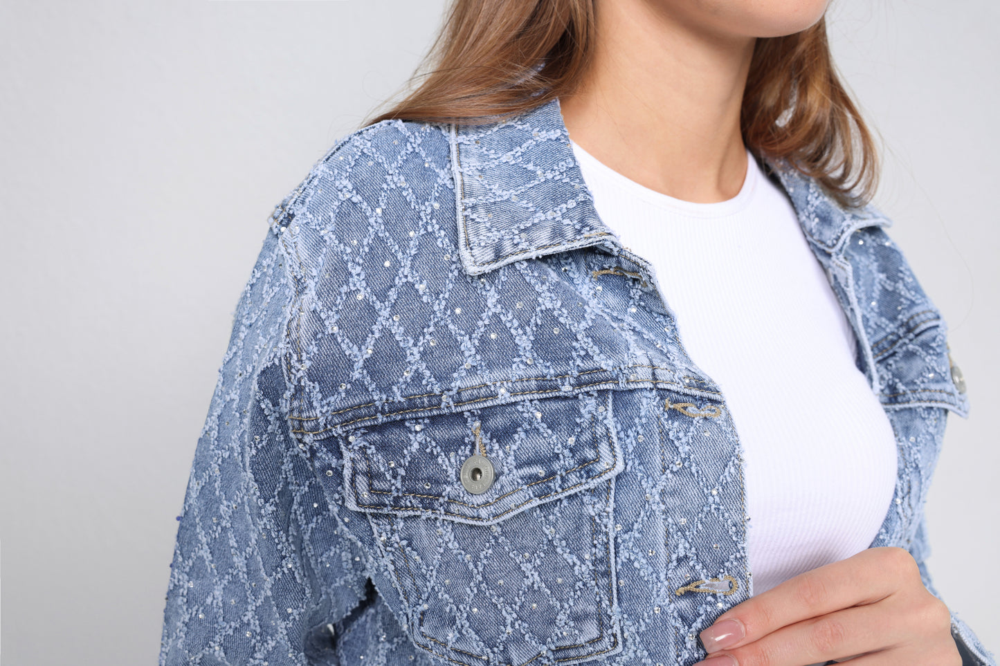 LAVK Sparkle Denim Jacket Blue