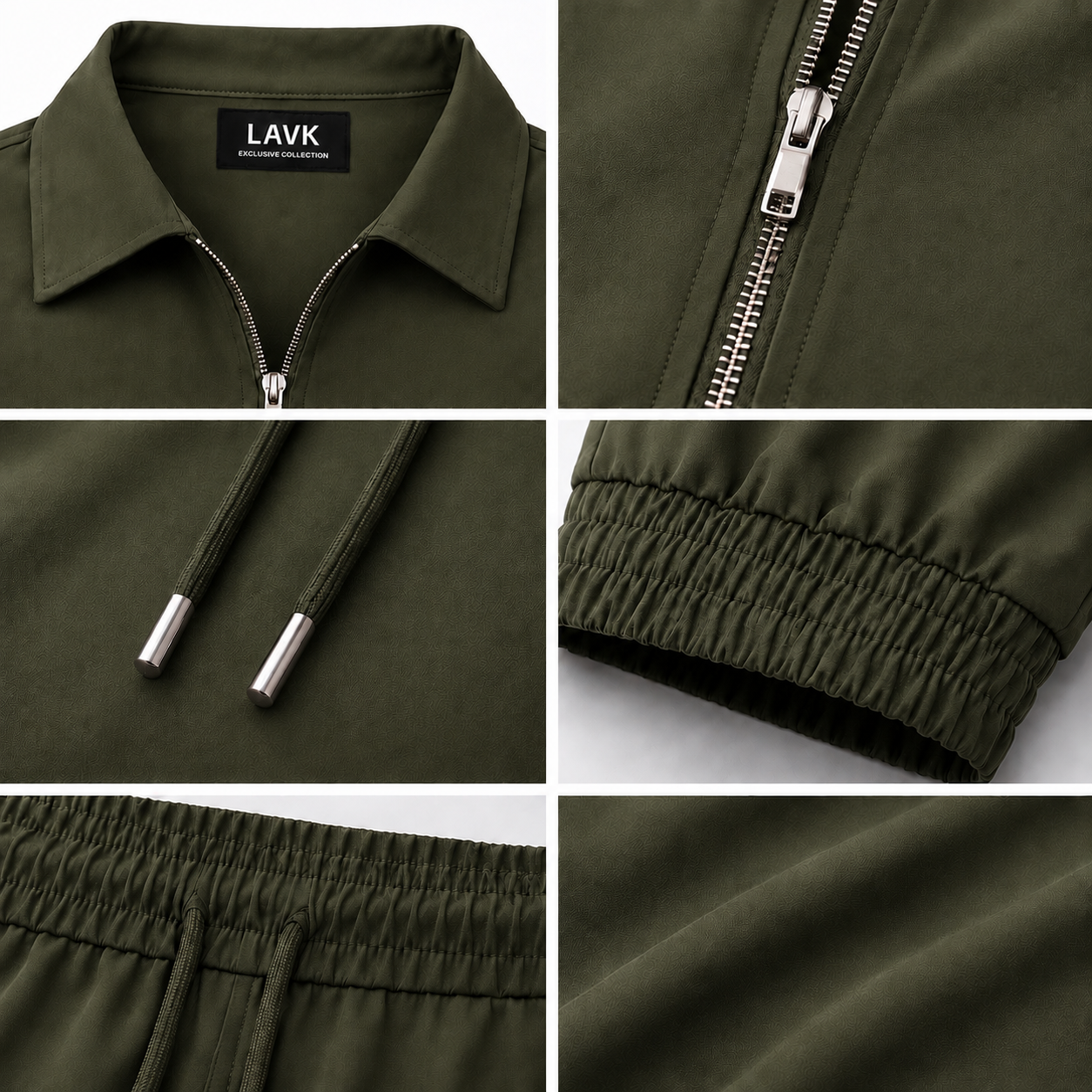 LAVK Premium Tech Set Army Green – Stretch Heren Trainingspak