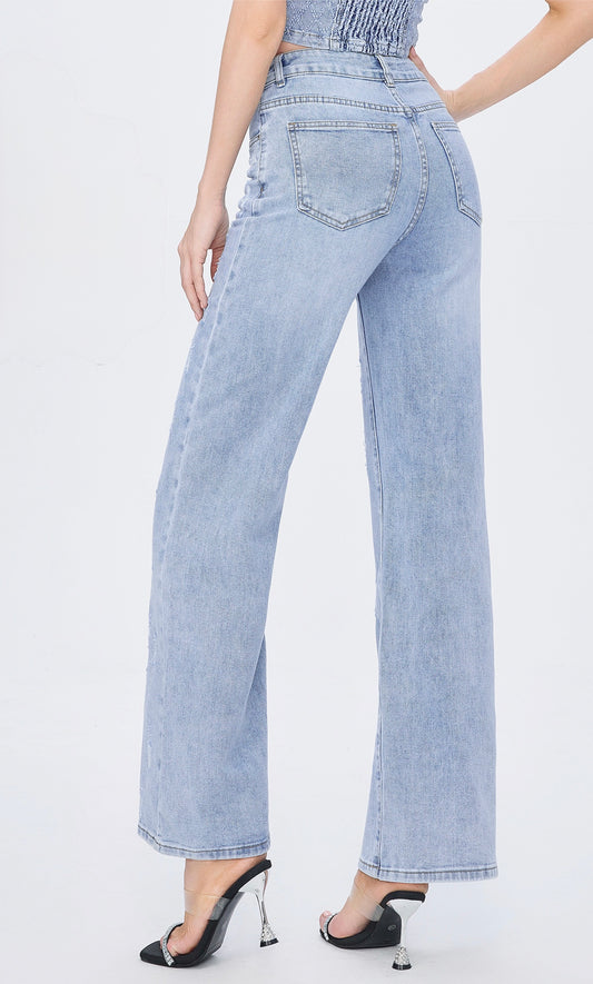 LAVK super stretch jeans destroyed blue