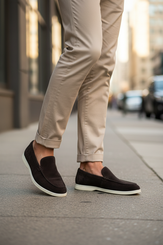 LAVK Premium Heren Loafers Echt Leer Suède Bruin
