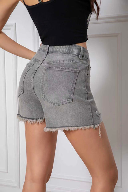LAVK Grey Destroyed Denim Short