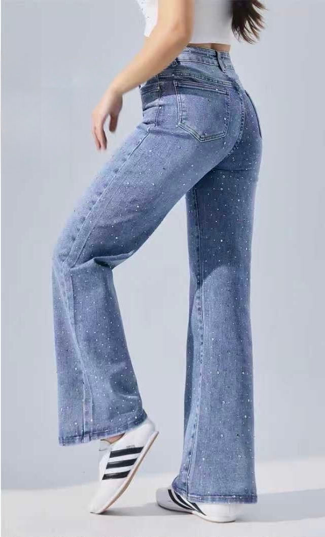 LAVK Wide Leg jeans sparkle mid blue