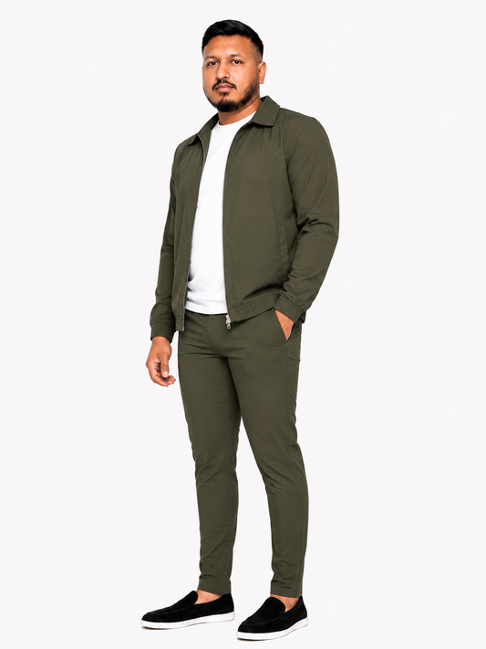 LAVK Premium Tech Set Army Green – Stretch Heren Trainingspak