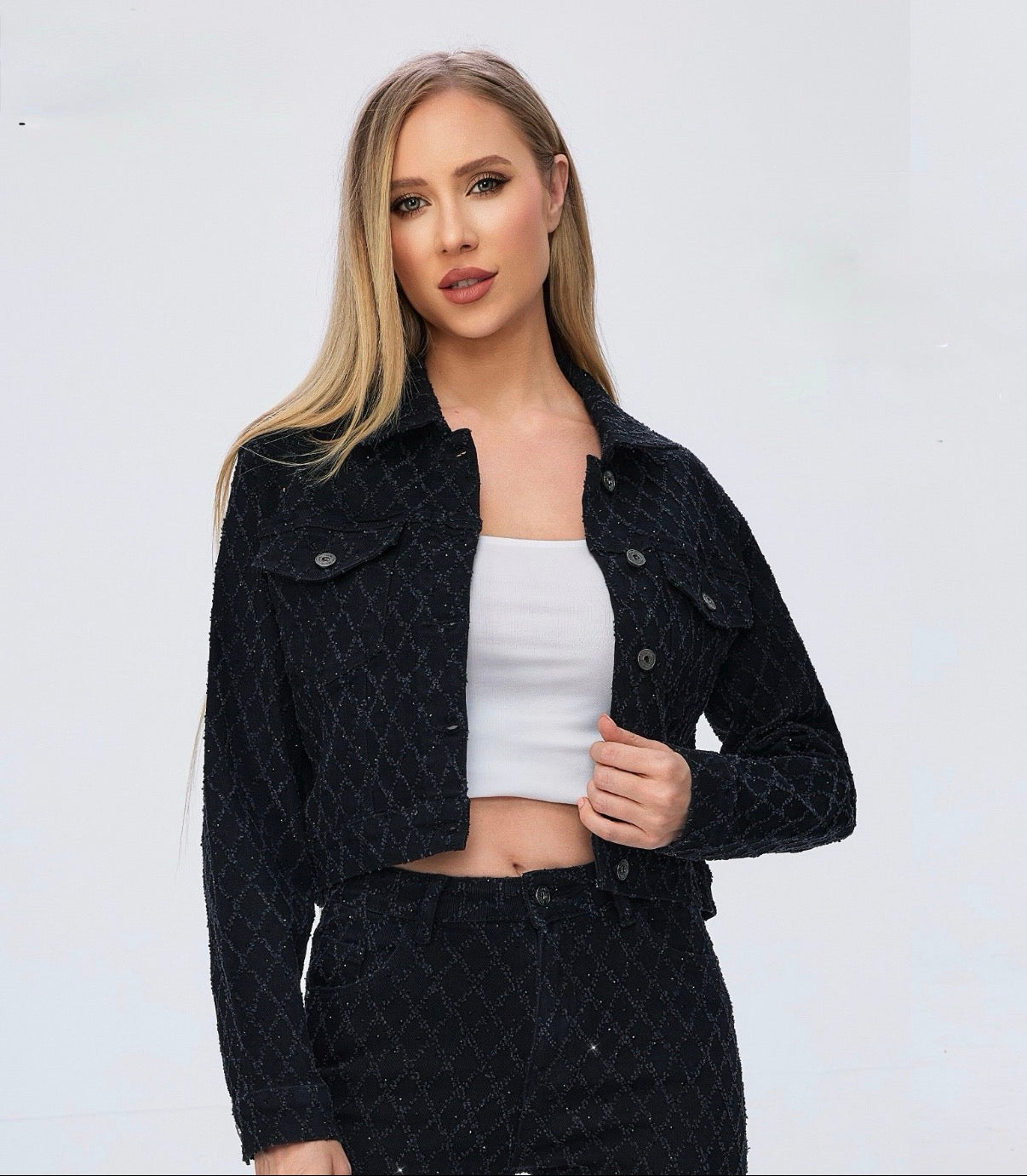 LAVK Sparkle Denim Jacket Black