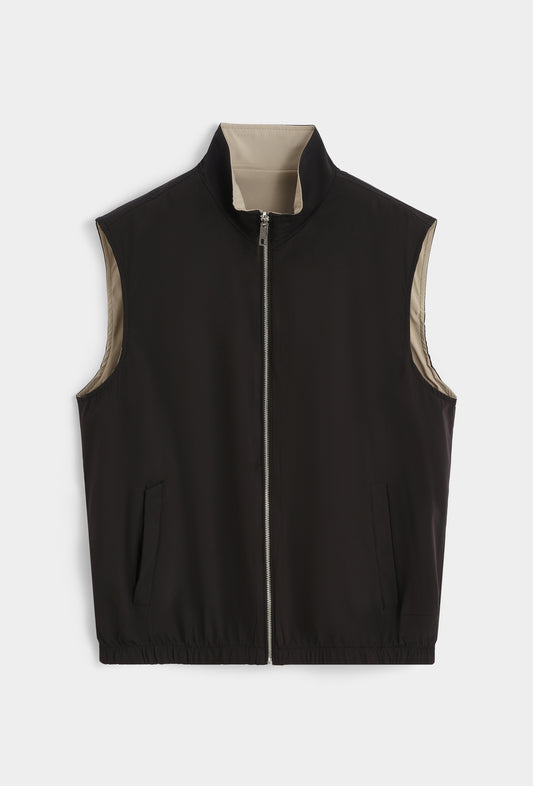 LAVK Reversible Bodywarmer – Beige/Zwart | Premium Heren Gilet