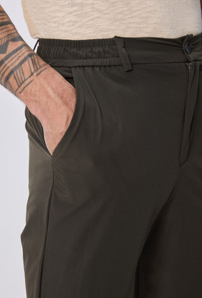 LAVK Heren Pantalon – Zakelijk Comfort Stretch Olijfgroen