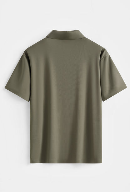 Premium Glans Stretch Polo Heren Legergroen