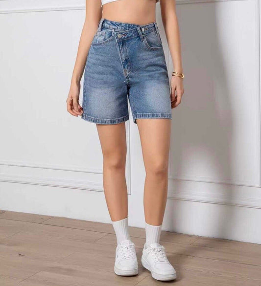 LAVK Asymmetrische Destroyed Denim Bermuda Short