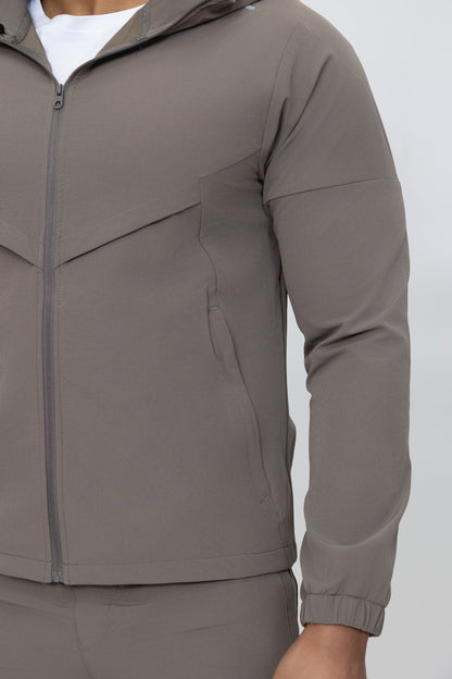 Heren Motion Tracksuit Set Taupe – Slim Fit Performance Pak