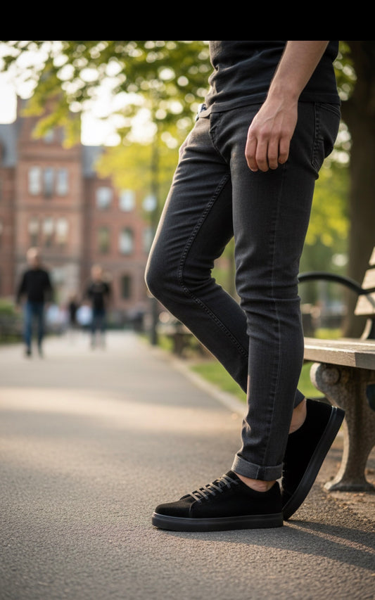 Heren Sneakers van Echt Leer Zwart