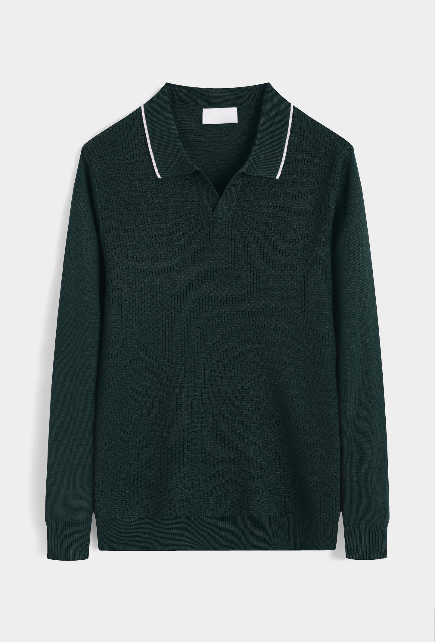 LAVK Classic Knit Polo Longsleeve Forest Green