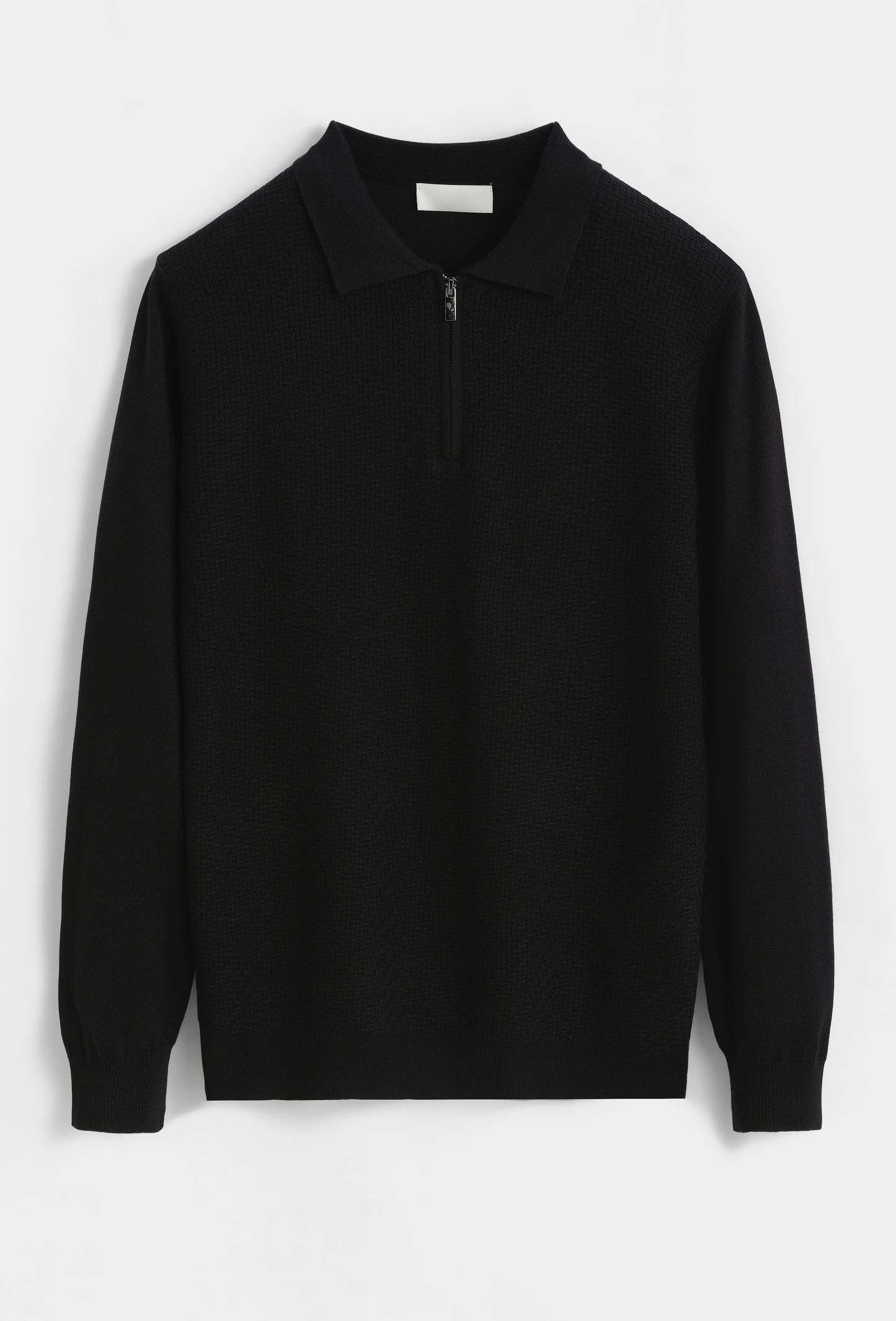 LAVK Premium Zip Knit Polo Longsleeve Black