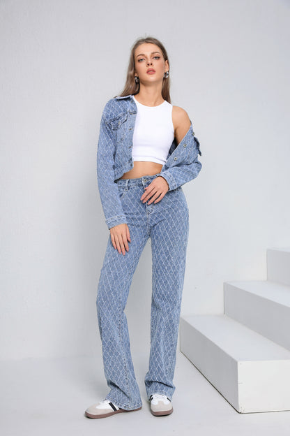 LAVK Sparkle Denim Jacket Blue