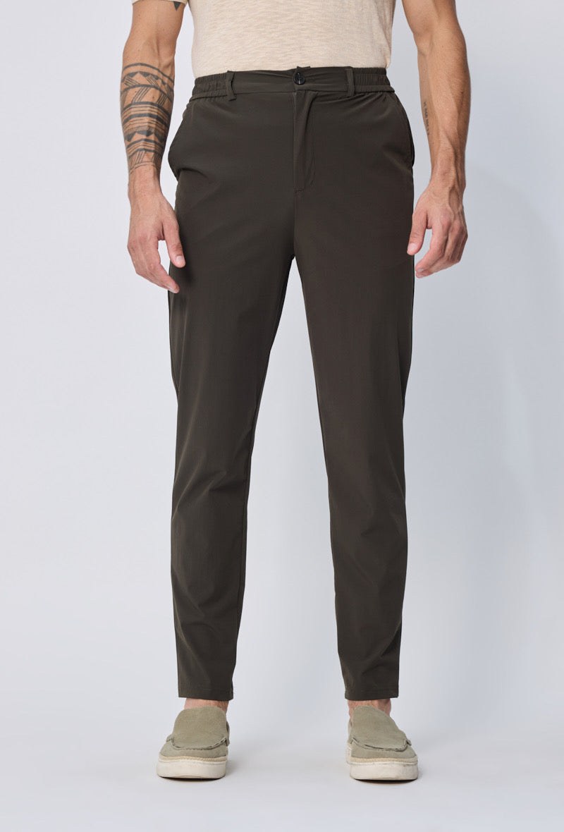 LAVK Heren Pantalon – Zakelijk Comfort Stretch Olijfgroen