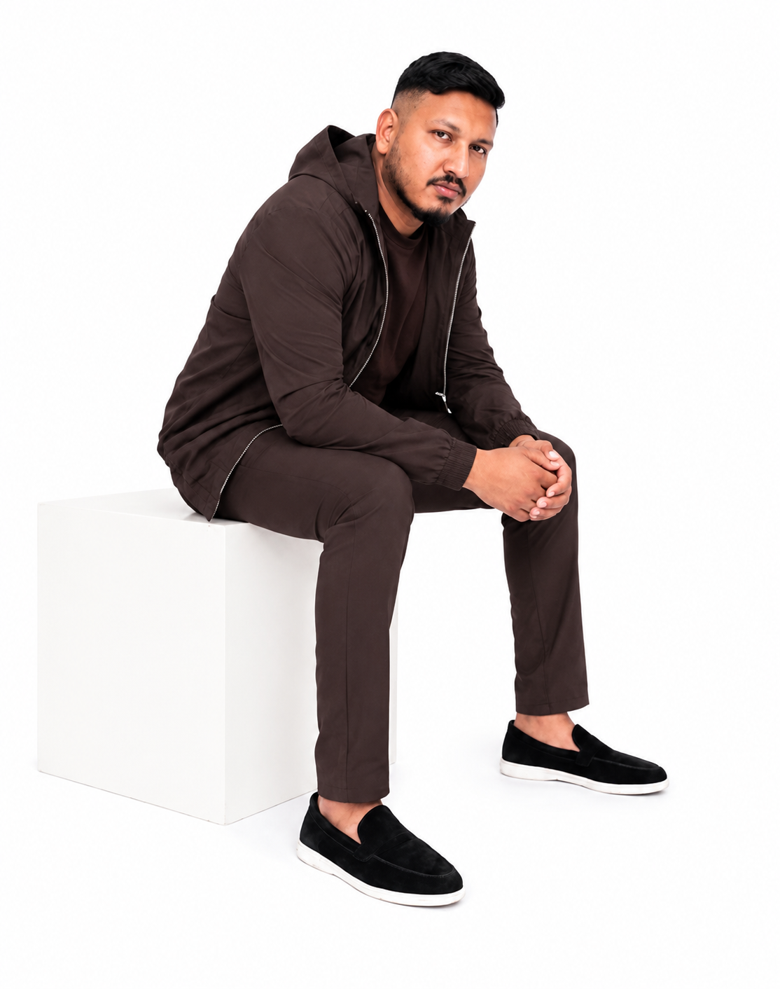 LAVK Premium Hooded Tech Set Brown – Stretch Heren Trainingspak