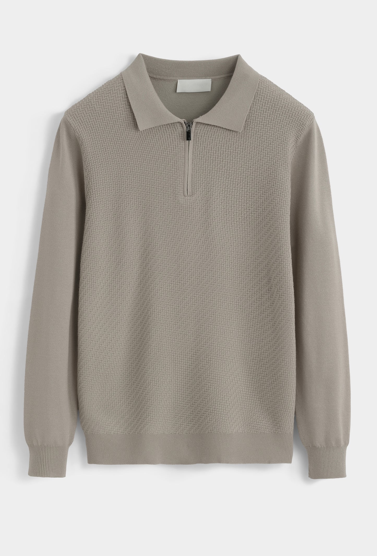 LAVK Premium Zip Knit Polo Longsleeve Beige