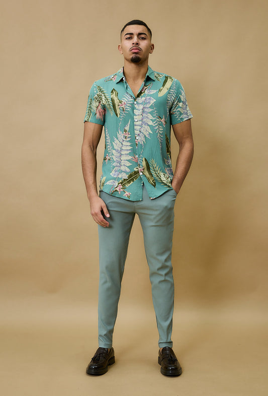 Super Stretch Herenpantalon Mintgroen