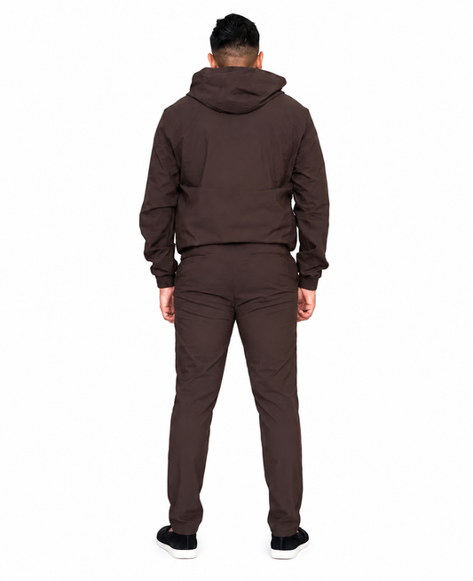 LAVK Premium Hooded Tech Set Brown – Stretch Heren Trainingspak
