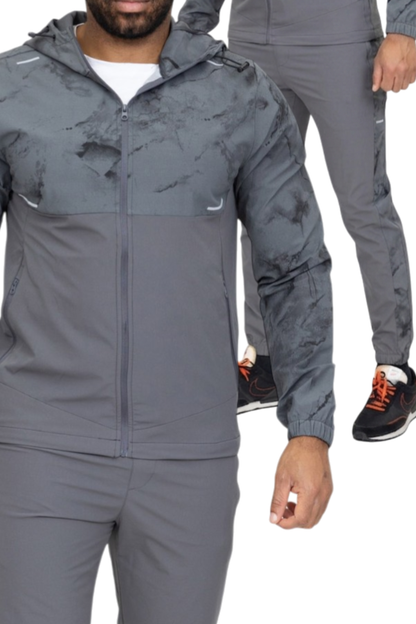 Heren Tech Tracksuit Set Grijs – Slim Fit Sportpak