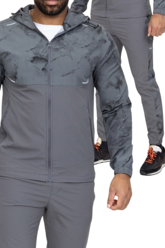 Heren Tech Tracksuit Set Grijs – Slim Fit Sportpak