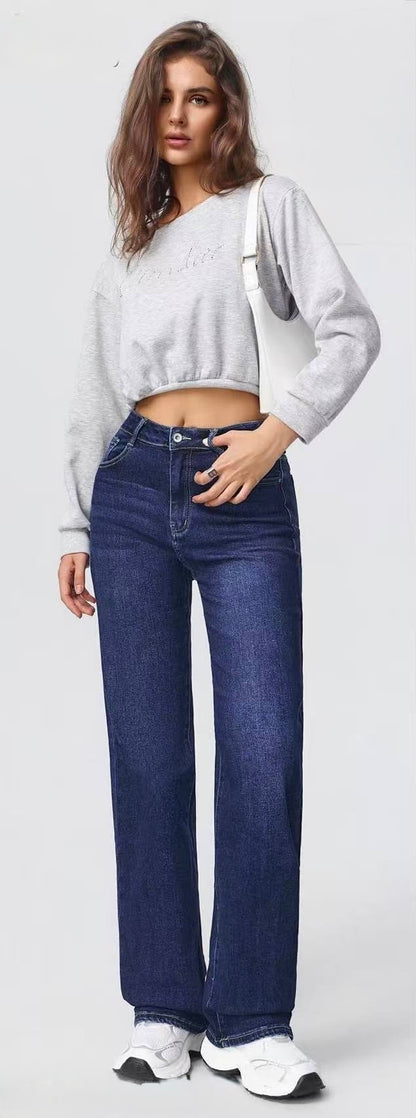 LAVK Super Stretch Wide Leg Jeans-Dark blue