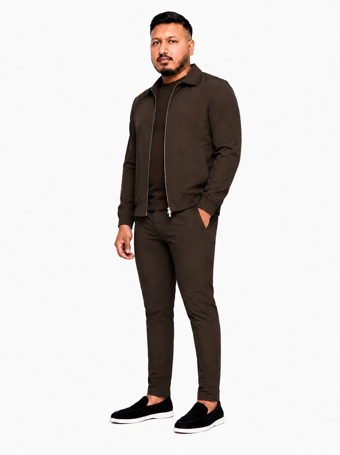 LAVK Premium Tech Set Brown – Stretch Heren Trainingspak