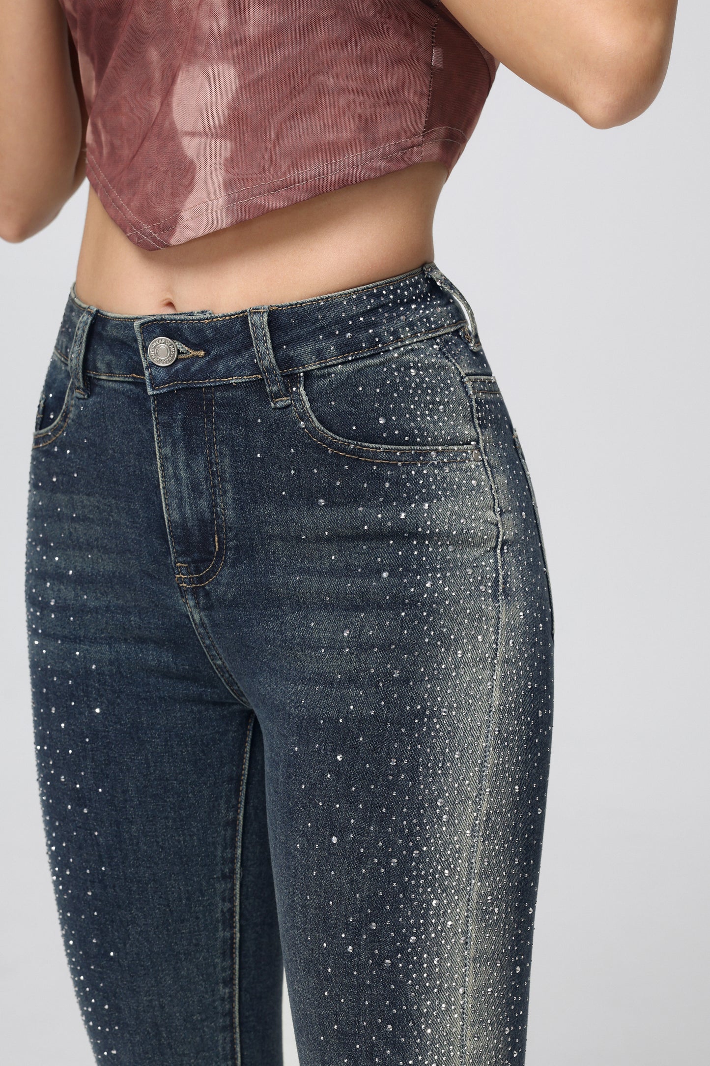 LAVK Skinny Fit Jeans – Strass