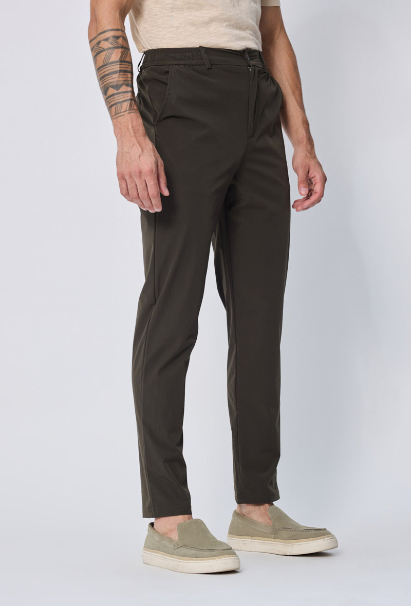 LAVK Heren Pantalon – Zakelijk Comfort Stretch Olijfgroen