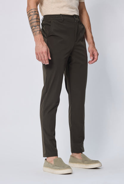 LAVK Heren Pantalon – Zakelijk Comfort Stretch Olijfgroen