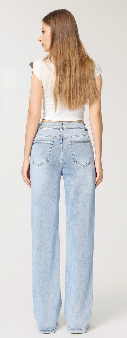 LAVK Super Stretch Wide Leg Jeans-light blue