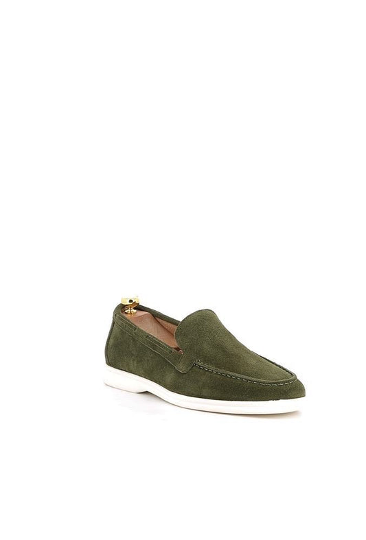 LAVK Premium Heren Loafers Echt Leer Suède Groen