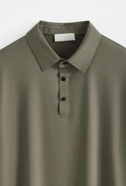 Premium Glans Stretch Polo Heren Legergroen