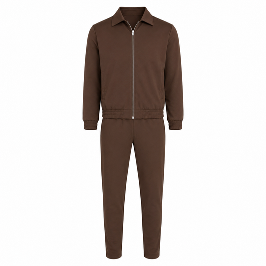 LAVK Tech Set Kids Brown – Slim Fit Stretch tracksuit