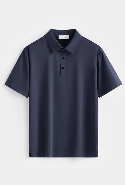 Premium Glans Stretch Polo Heren Donkerblauw
