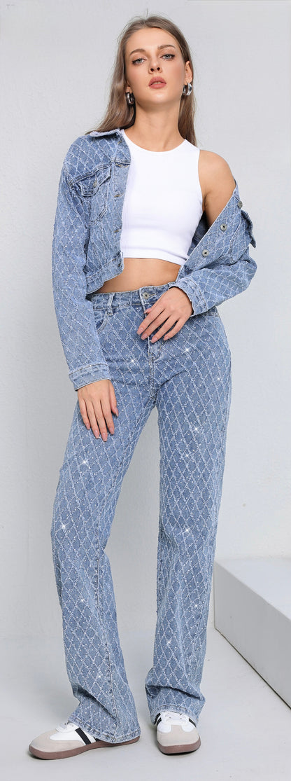 LAVK Sparkle Wide Leg jeans blue