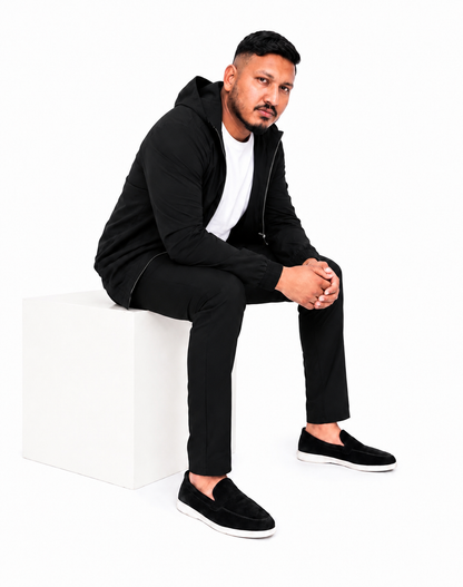 LAVK Premium Hooded Tech Set Black – Stretch Heren Trainingspak