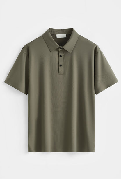 Premium Glans Stretch Polo Heren Legergroen
