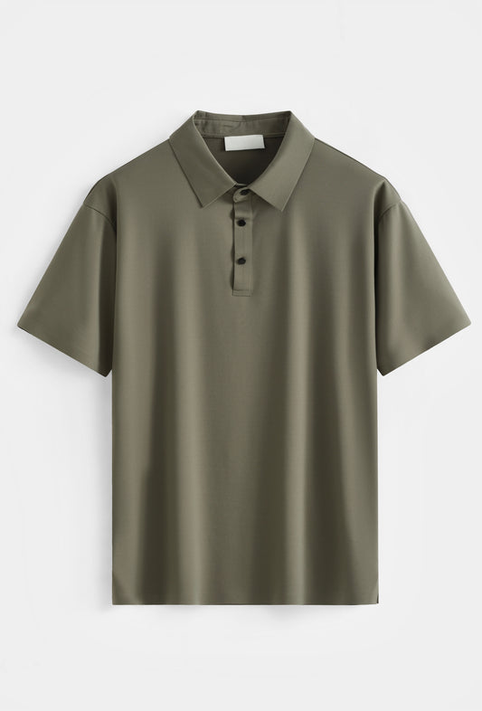 Premium Glans Stretch Polo Heren Legergroen