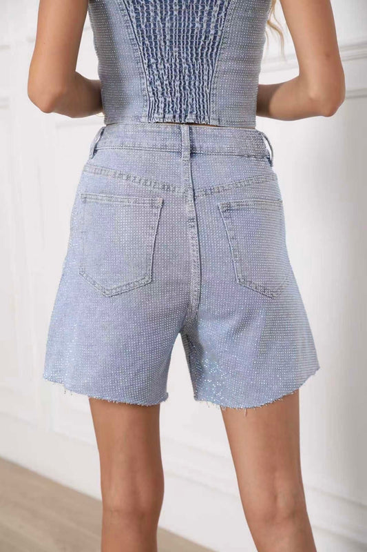 LAVK Full Stoned Denim Bermuda Short