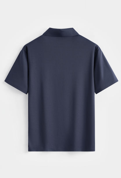 Premium Glans Stretch Polo Heren Donkerblauw