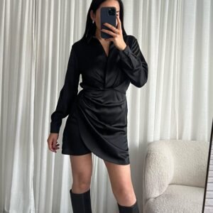 Satijnen Draped Mini Jurk