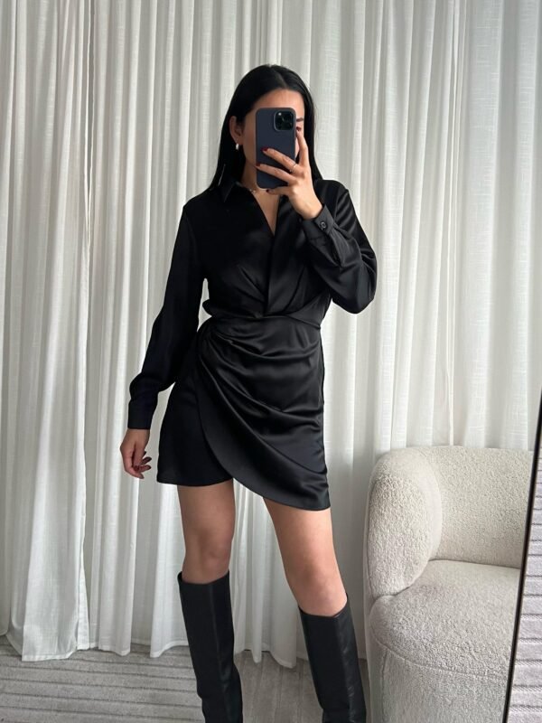 Satijnen Draped Mini Jurk