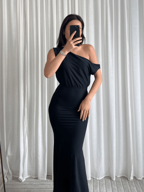 Elegant One-Shoulder Maxi Jurk - Afbeelding 3