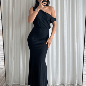 Elegant One-Shoulder Maxi Jurk