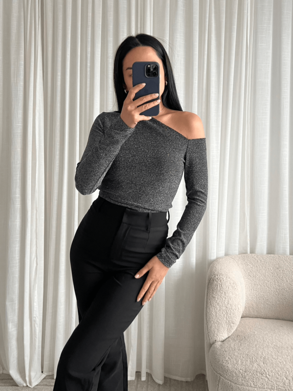 One-Shoulder Glimmende Top - Afbeelding 6
