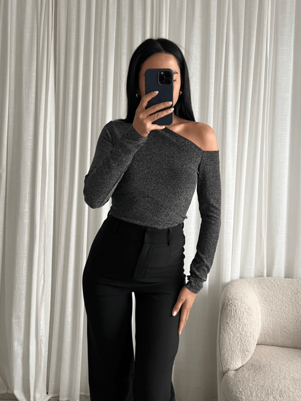 One-Shoulder Glimmende Top - Afbeelding 4