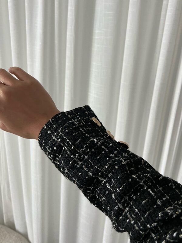 Elegante Tweed Blazerjurk met Gouden Knopen - Afbeelding 3