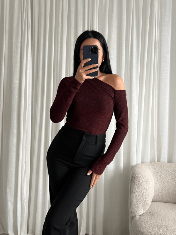 One-Shoulder Glimmende Top